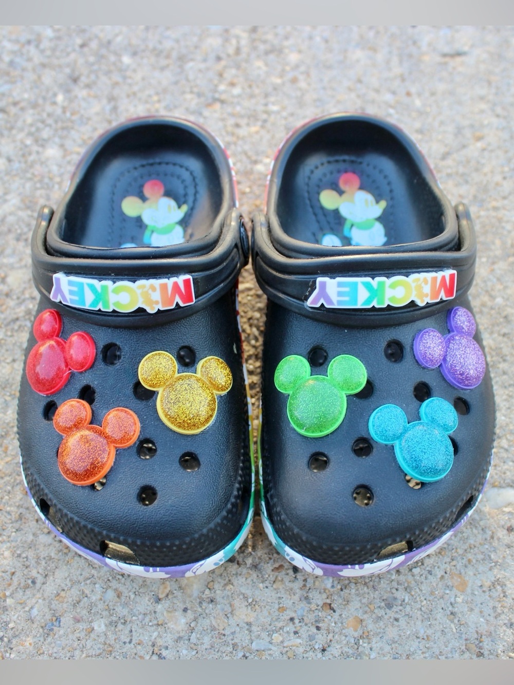 Crocs x Disney Mickey Mouse Classic Rainbow Clogs Toddler Sz C 10